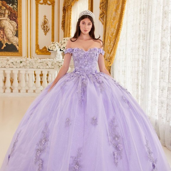 NEW FLORAL LONG OFF SHOULDER SLEEVELESS EMBROIDERED SEQUIN BALL GOWN CD 15702 - Picture 1 of 14